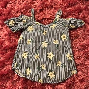 XS TOP // floral and stripes